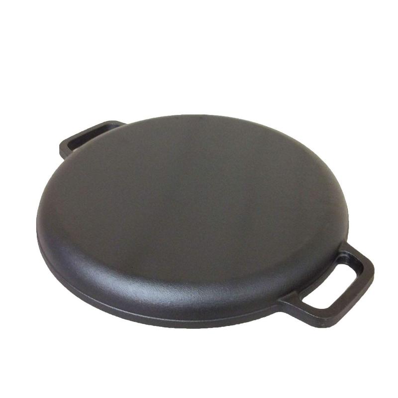 35cm Pre-Seasoned Cast Iron Pizza Baking Pan Cooking Griddle Stove Oven Grill Campfire
